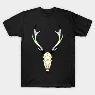 Agender Pride Deer Skull T-Shirt